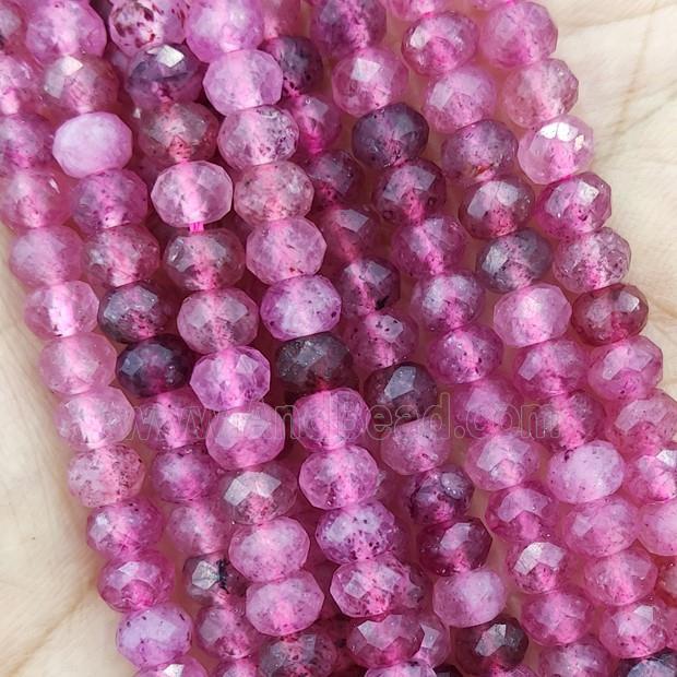 Strawberry Quartz Beads Pink Faceted Rondelle