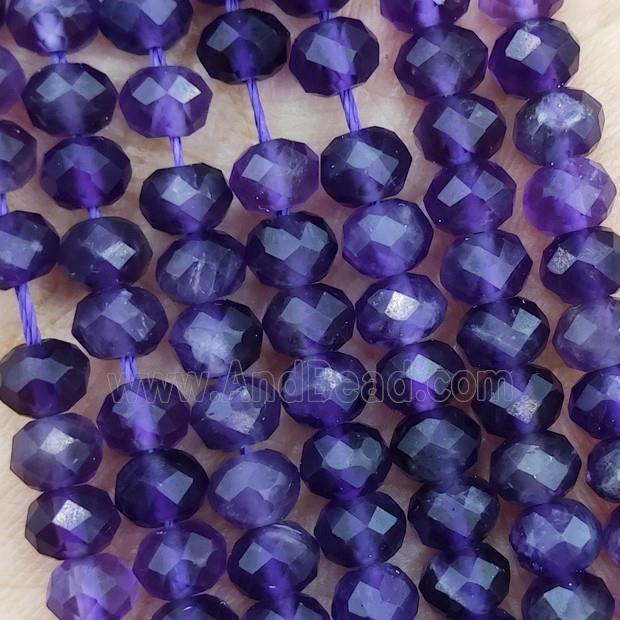 Natural Amethyst Beads Purple Faceted Rondelle