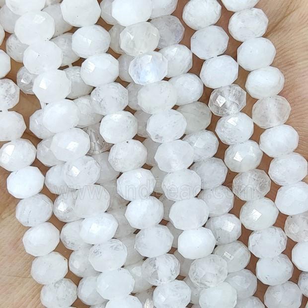 Natural White Moonstone Beads Faceted Rondelle