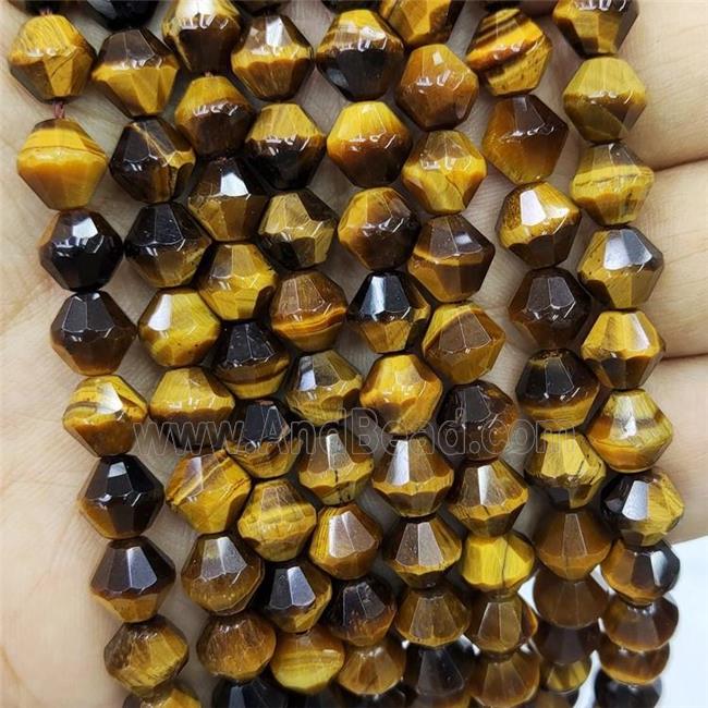 Natural Tiger Eye Stone Beads Yellow Bicone