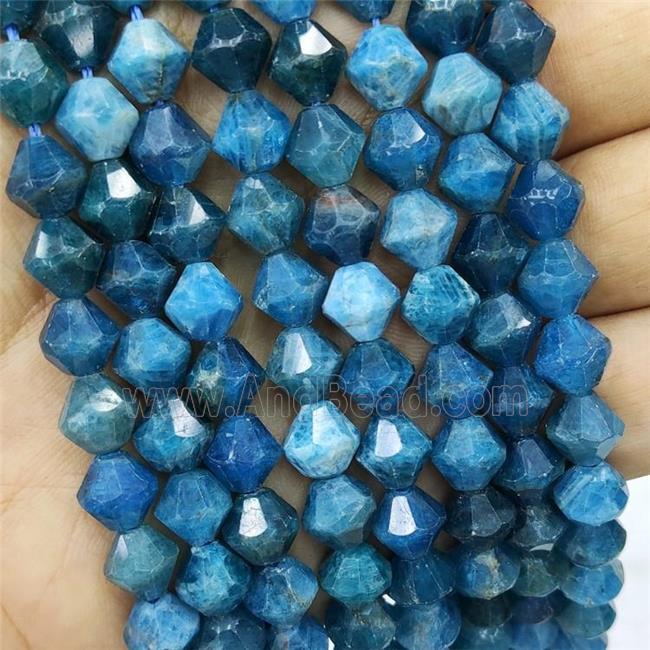 Natural Blue Apatite Bicone Beads