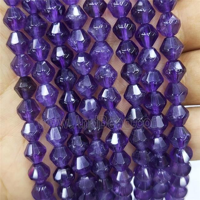 Natural Amethyst Beads Purple Bicone