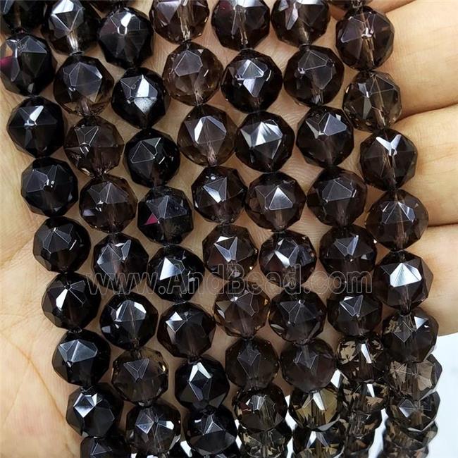 Natural Smoky Quartz Beads Cut Round