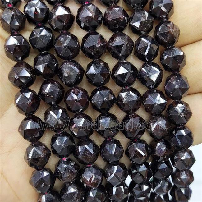 Natural Garnet Beads Darkred Cut Round