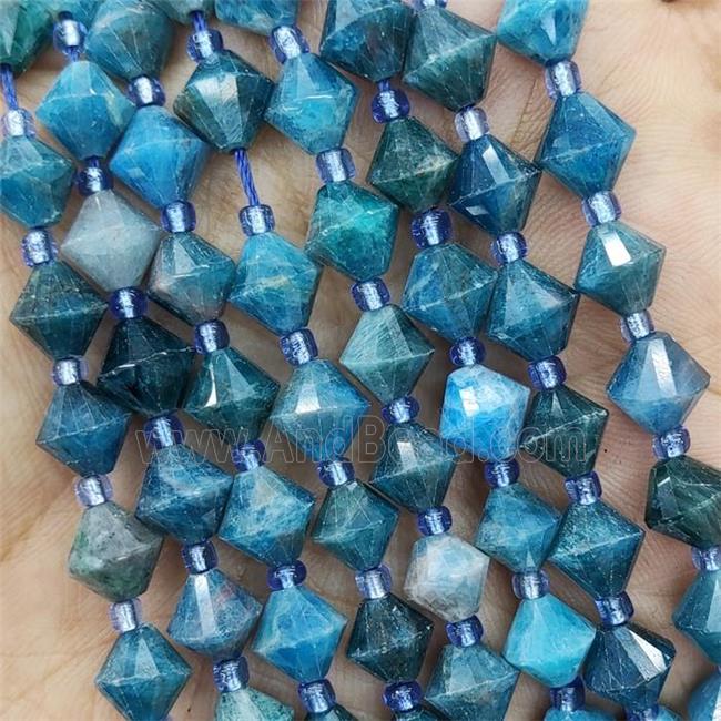 Blue Apatite Bicone Beads
