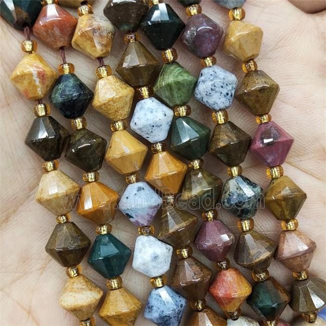 Ocean Agate Bicone Beads Multicolor