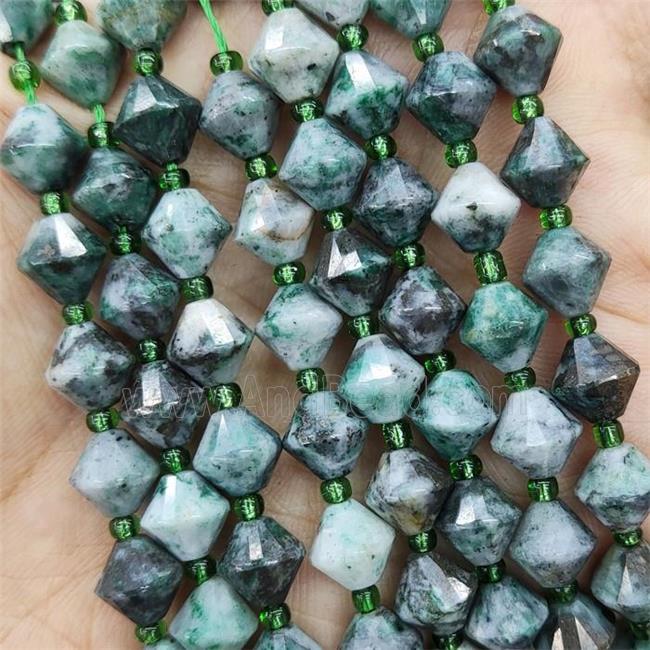Natural Dioptase Beads Green Bicone