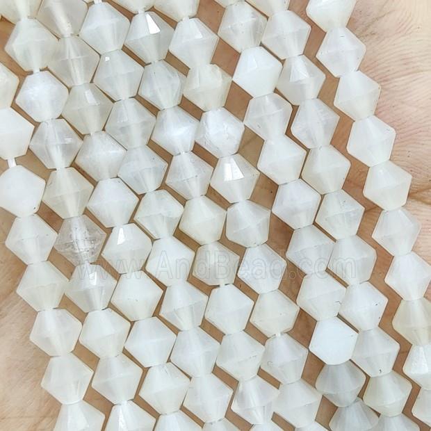 Natural White Moonstone Biecoe Beads