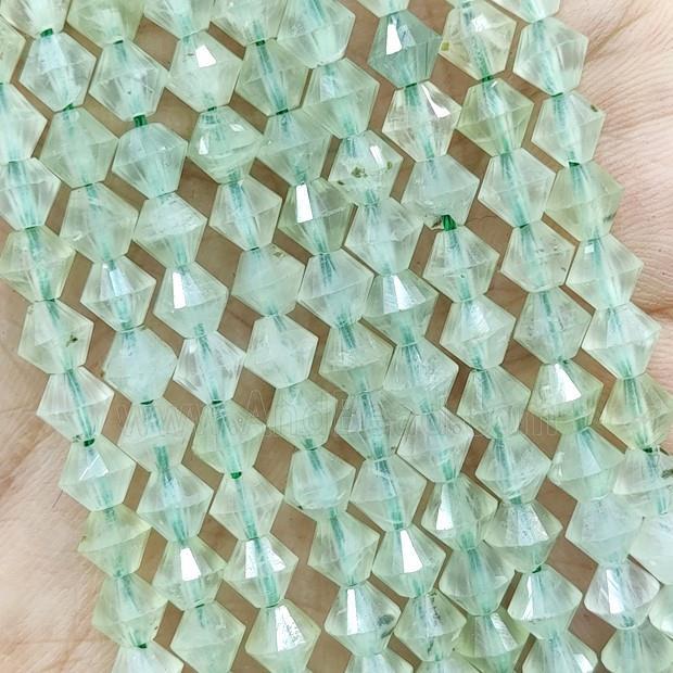 Natural Green Prehnite Beads Bicone