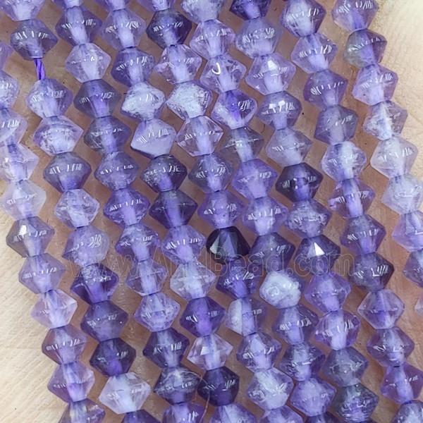 Natural Amethyst Beads Purple Bicone