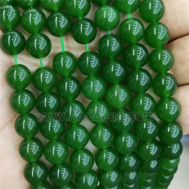 Green Canadian Chrysoprase Beads Treated Smooth Round