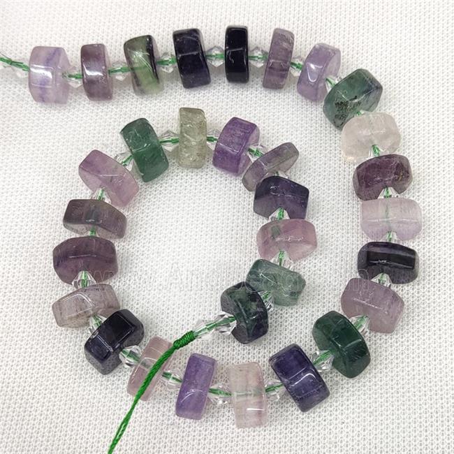 Natural Fluorite Heishi Beads Cut Multocolor