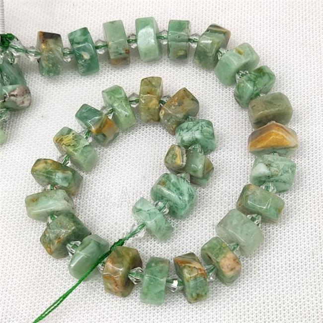 Natural Green Quartz Heishi Beads Cut