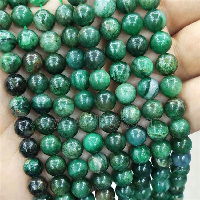 Natural African Mica Verdite Beads Smooth Round Green Fuchsite