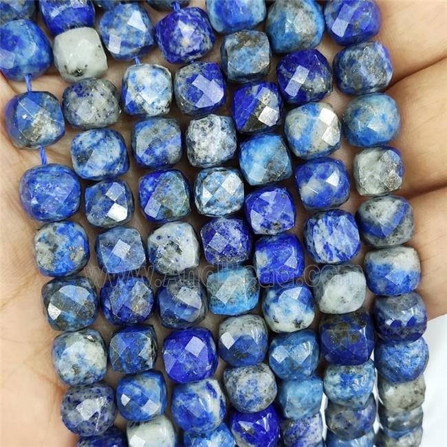 Natural Lapis Lazuli Beads Faceted Cube
