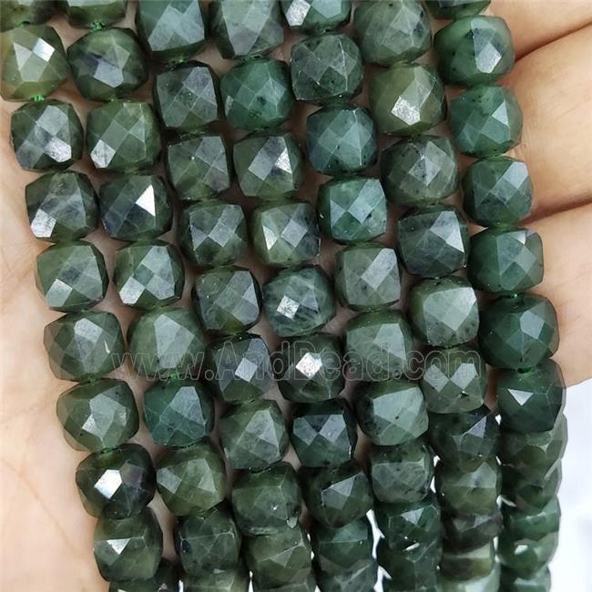Natural Cadian Chrysoprase Beads Green Faceted Cube