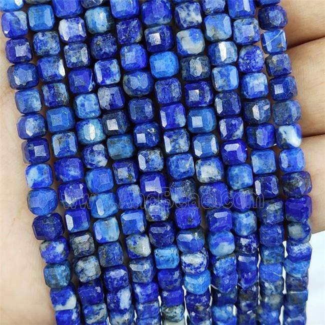 Natural Lapis Lazuli Beads Faceted Cube