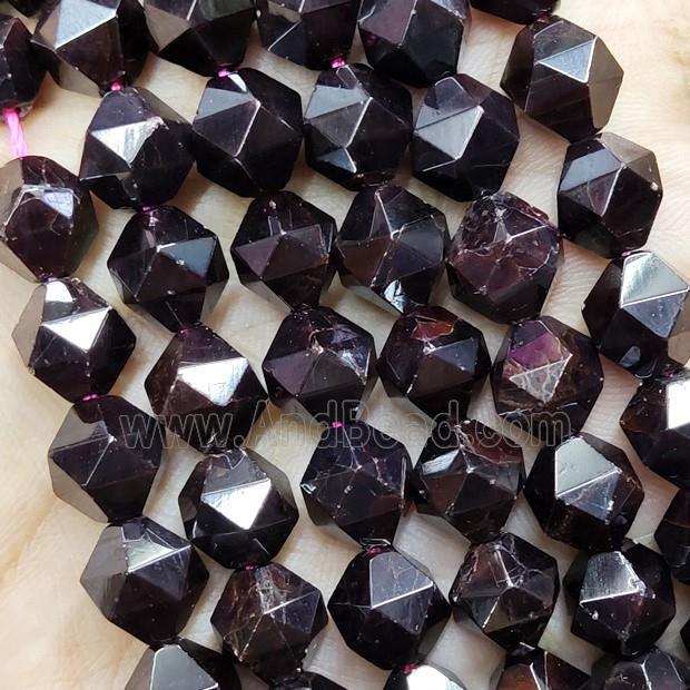 Natural Garnet Beads Darkred Cut Round