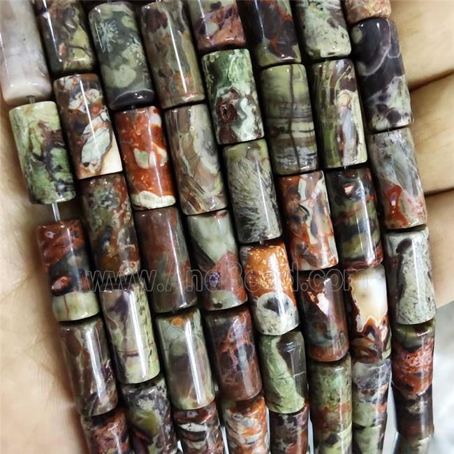 Natural Ocean Jasper Beads Tube Multicolor
