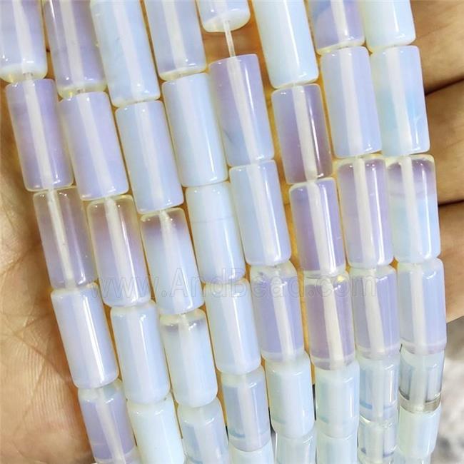 Natural White Opalite Tube Beads