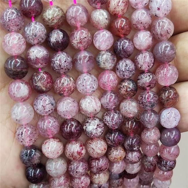 Natural Strawberry Quartz Pink Smooth Round