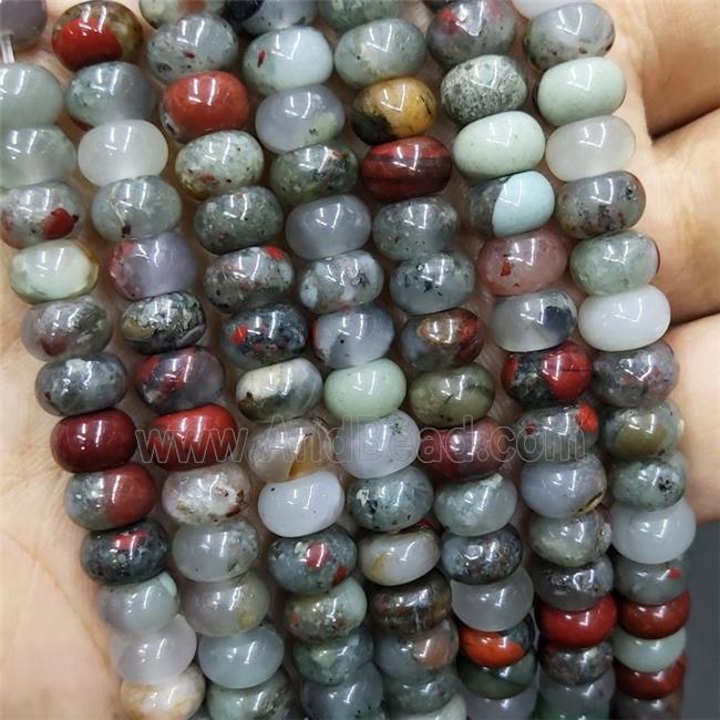 Natural African Bloodstone Rondelle Beads Smooth