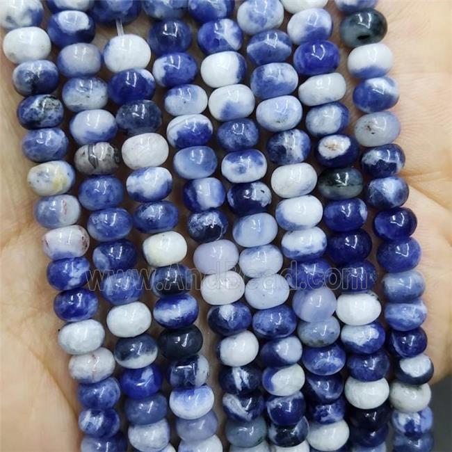 Blue Sodalite Beads Smooth Rondelle B-Grade