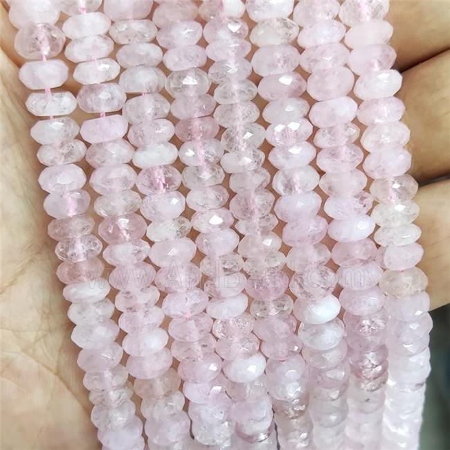 Natural Pink Morganite Beads Faceted Rondelle