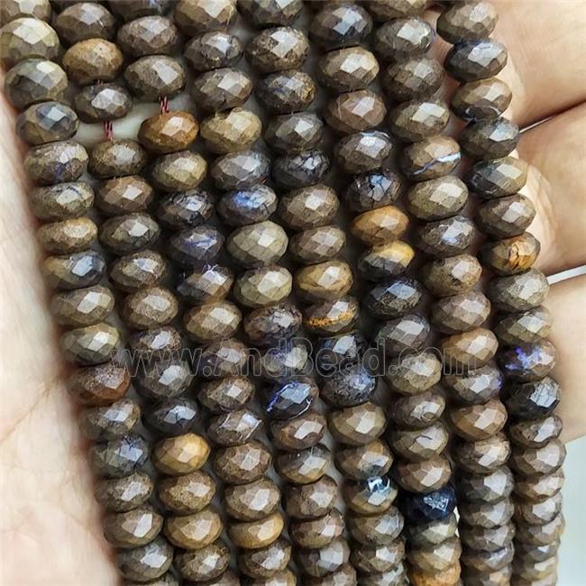 Natural Brown Opal Beads Faceted Rondelle