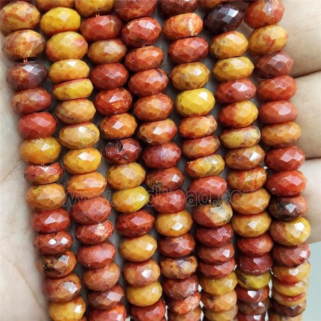Natural Red Carnelian Agate Beads Faceted Rondelle