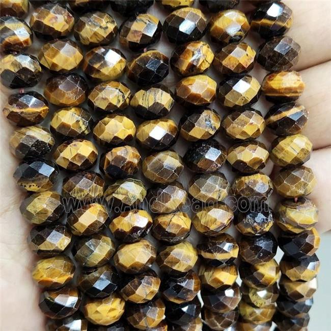 Natural Tiger Eye Stone Beads Yellow Faceted Rondelle