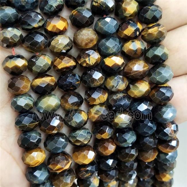 Natural Tiger Eye Stone Beads Yellowblue Faceted Rondelle