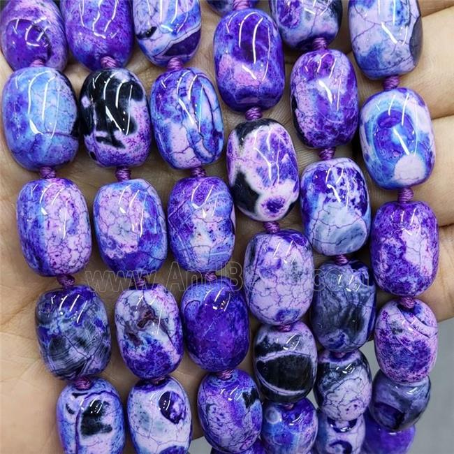 Natural Agate Beads Barrel Fired Purple Dye
