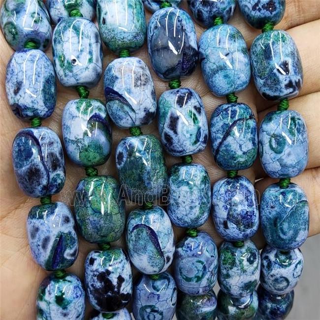 Natural Agate Beads Barrel Fired Green Dye