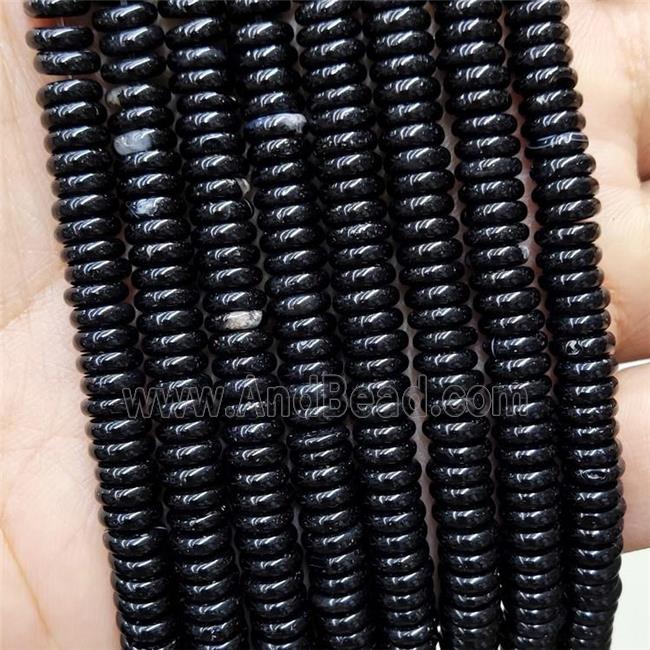 Natural Black Agate Heishi Beads