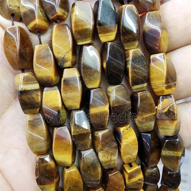 Natural Tiger Eye Stone Beads Twist