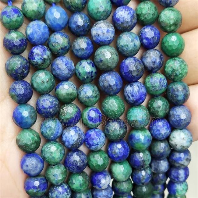 Azurite Beads Faceted Round Dye