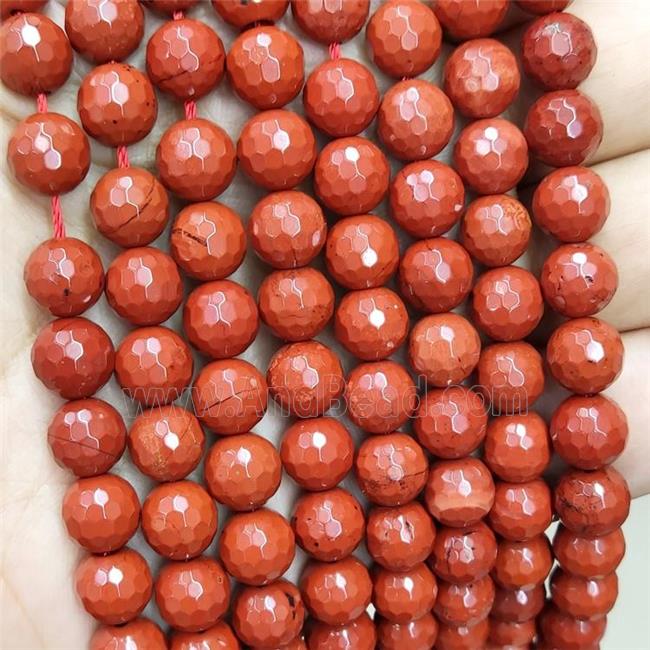 Natural Red Jasper Beads Faceted Round A-Grade