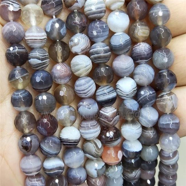Natural Botswana Agate Beads Faceted Round