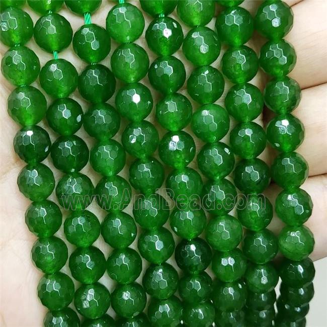 Green Taiwan Jade Beads Faceted Round