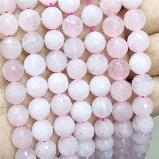 Natural Pink Rose Quartz Beads Faceted Round
