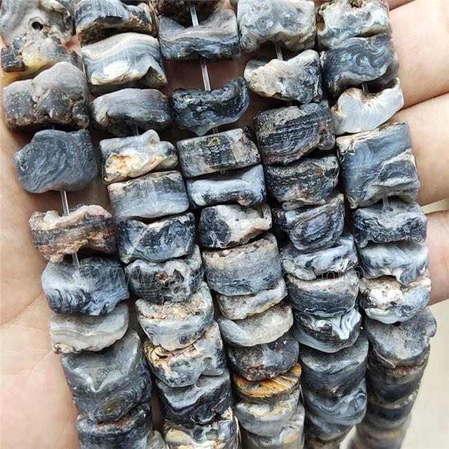 Natural Rock Agate Beads Rondelle Rough