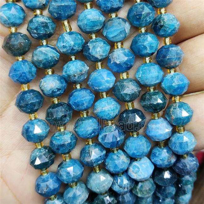 Natural Apatite Beads Blue Cut Rondelle