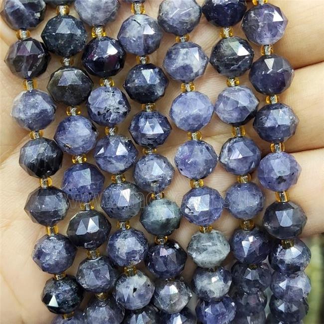 Natural Iolite Beads Blue Cut Rondelle Inkblue
