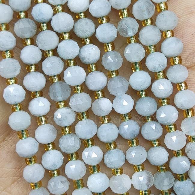 Natural Aquamarine Beads Blue Cut Rondelle