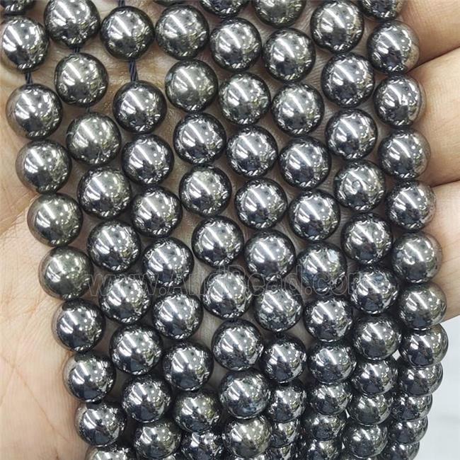 Natural Pyrite Beads Smooth Round