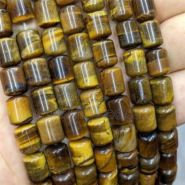 Natural Tiger Eye Stone Beads Tube Yellow