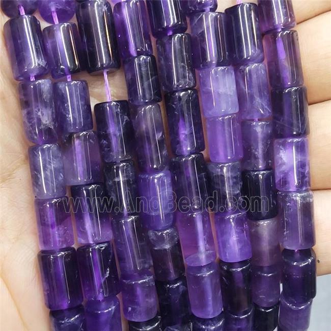 Natural Amethyst Column Beads Purple