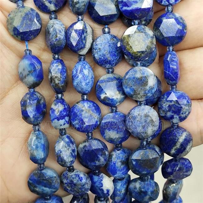 Natural Lapis Lazuli Beads Blue Faceted Circle