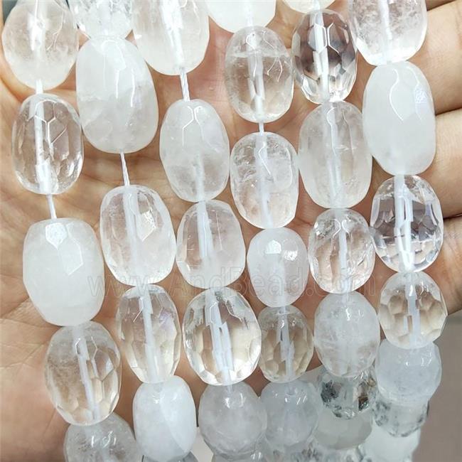 Natural Clear Quartz Nugget Beads Freeform Faceted